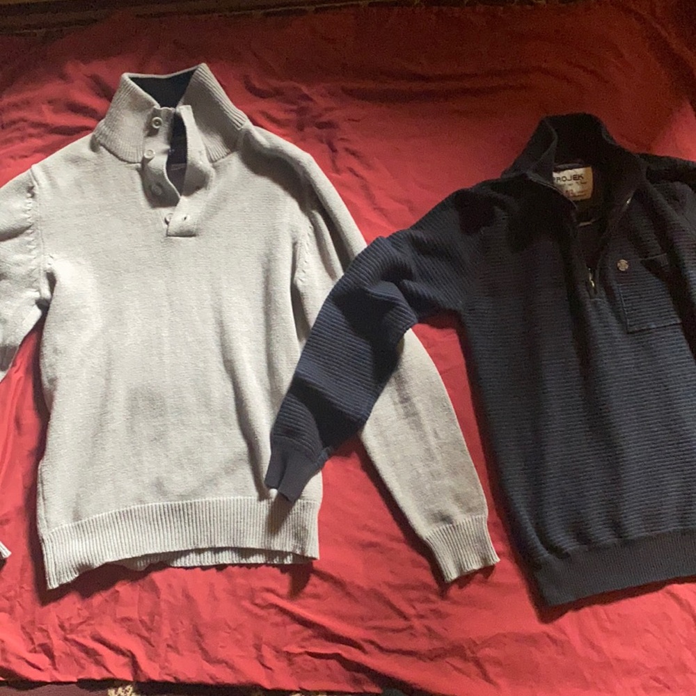 Cotton zip up sweaters